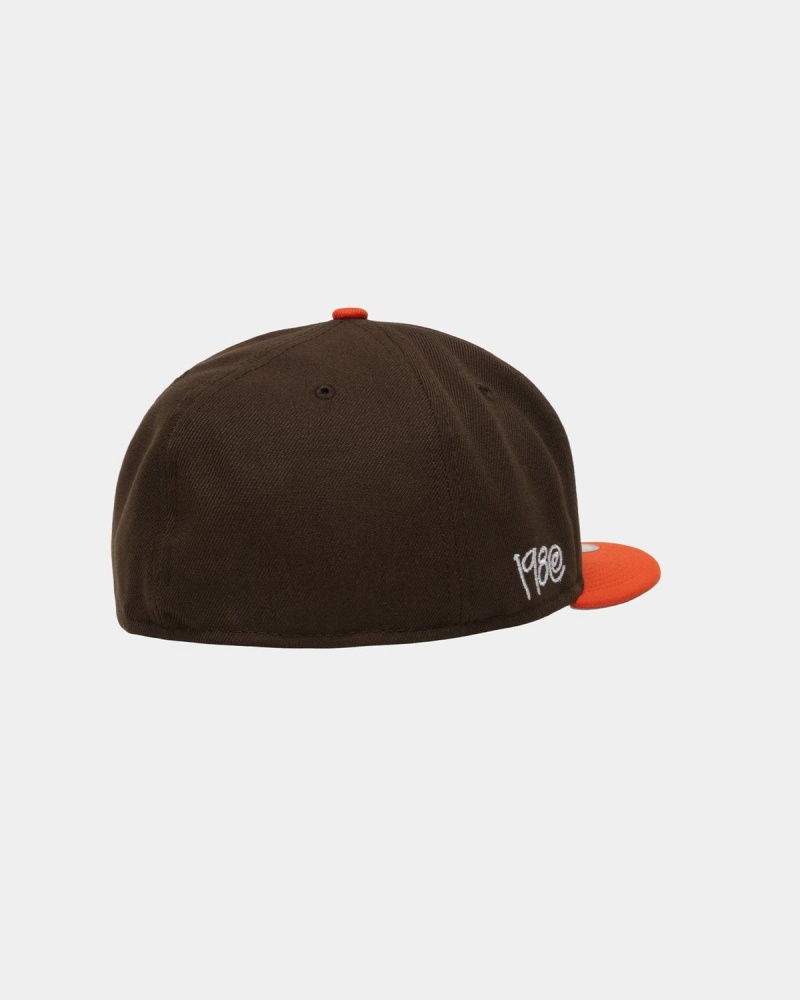 Stussy New Era 59fifty Curly S Caps Brown/Orange | Israel-85314