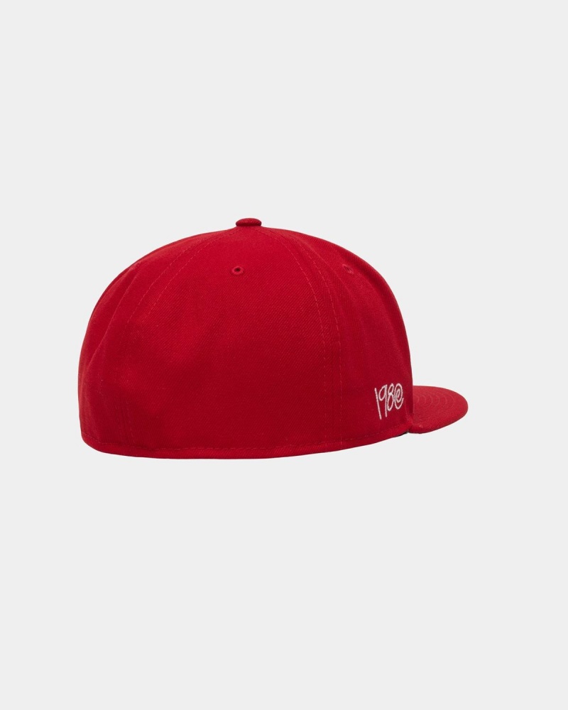 Stussy New Era 59fifty Curly S Caps Red | Israel-31042