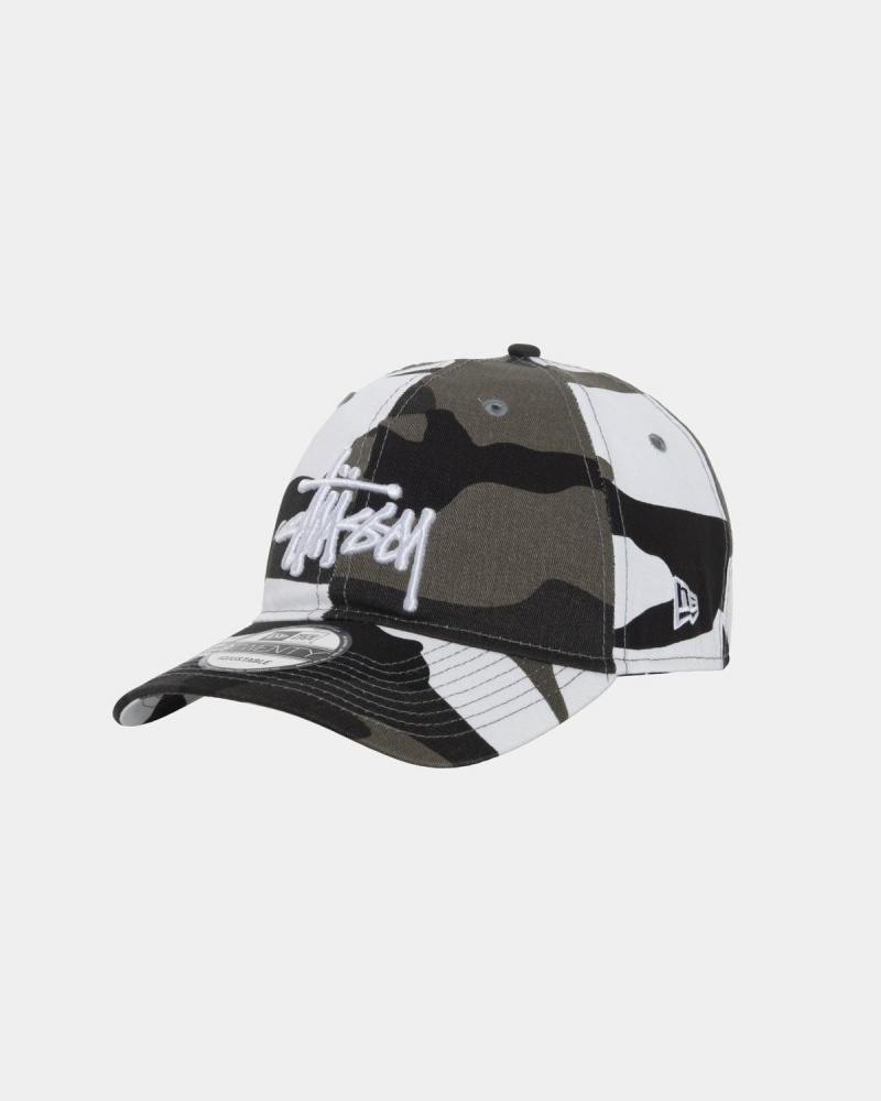 Stussy New Era 9twenty Basic Strapback Caps White Camo | Israel-63284