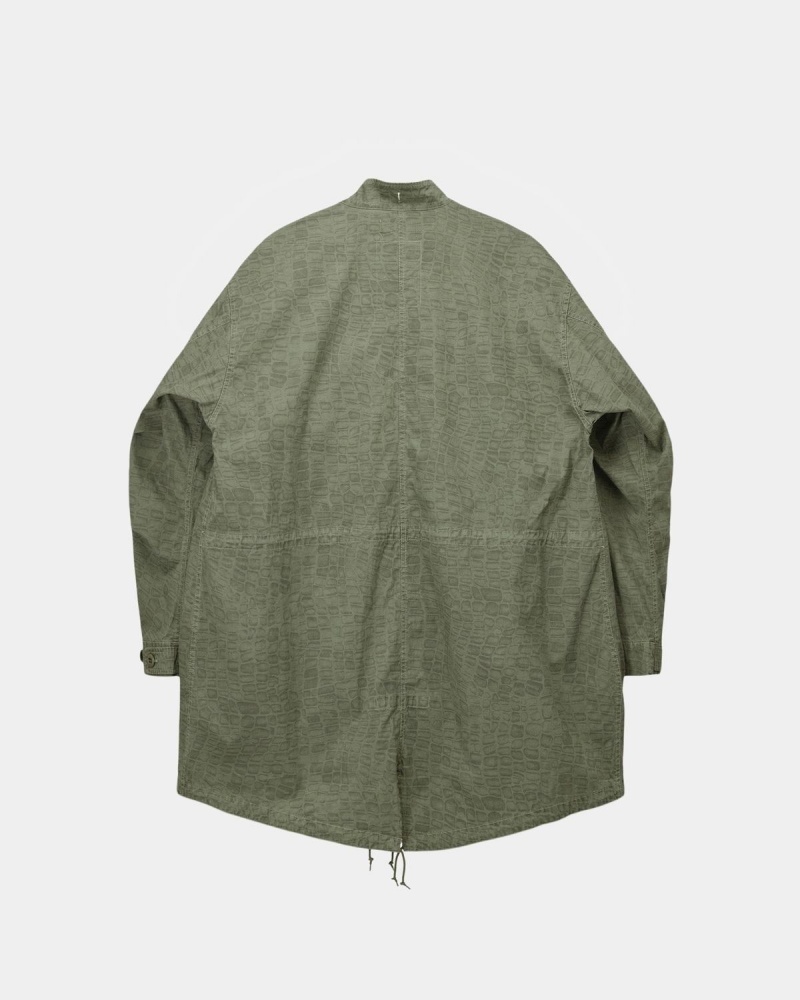 Stussy Nyco Printed Fishtail Parka Jackets Olive | Israel-52831