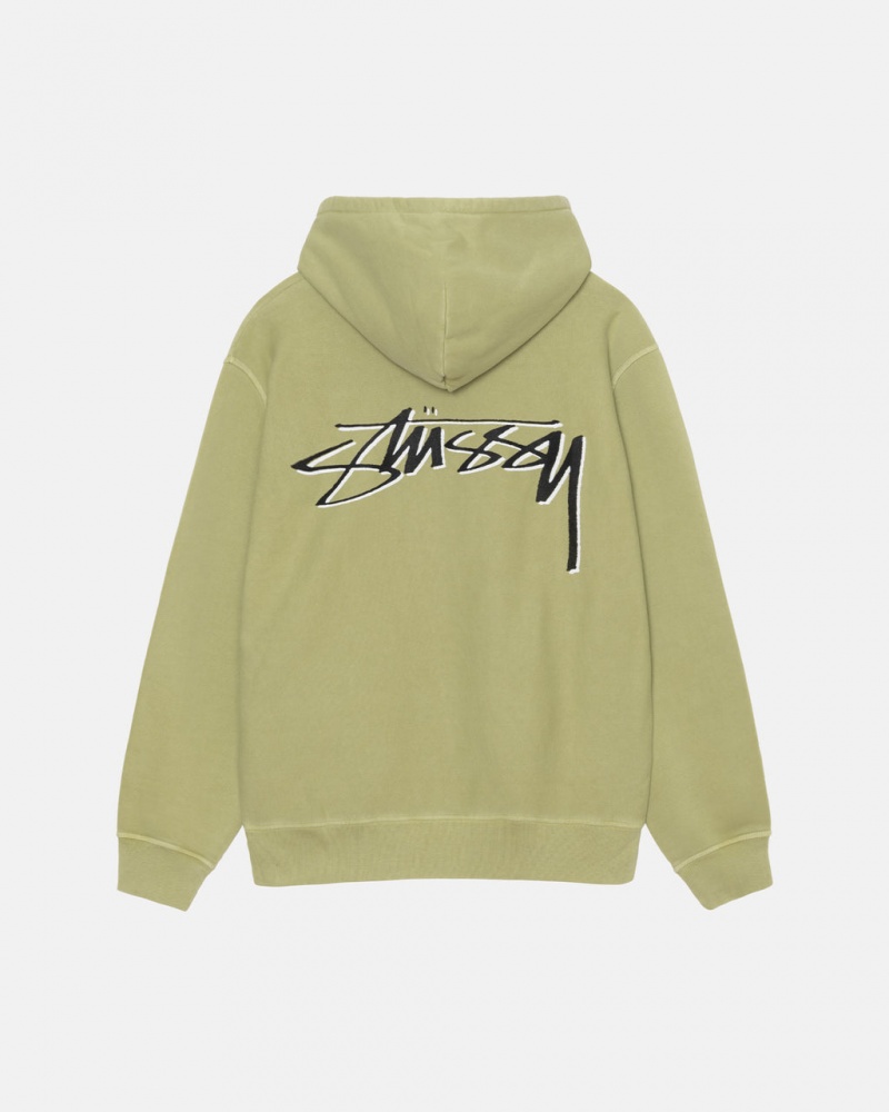 Stussy Our Legacy Drop Shadow Pigment Dyed Hoodie Tarragon | Israel-84970