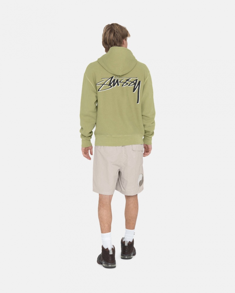 Stussy Our Legacy Drop Shadow Pigment Dyed Hoodie Tarragon | Israel-84970