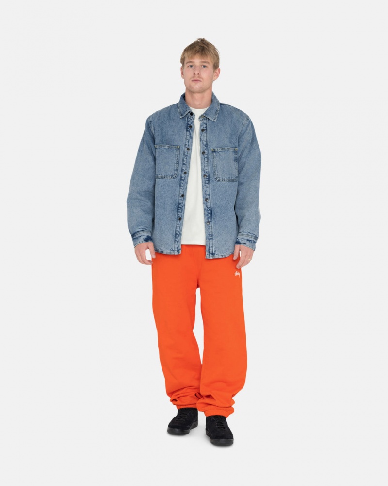 Stussy Overdyed Stock Logo Sweatpants Orange | Israel-47062