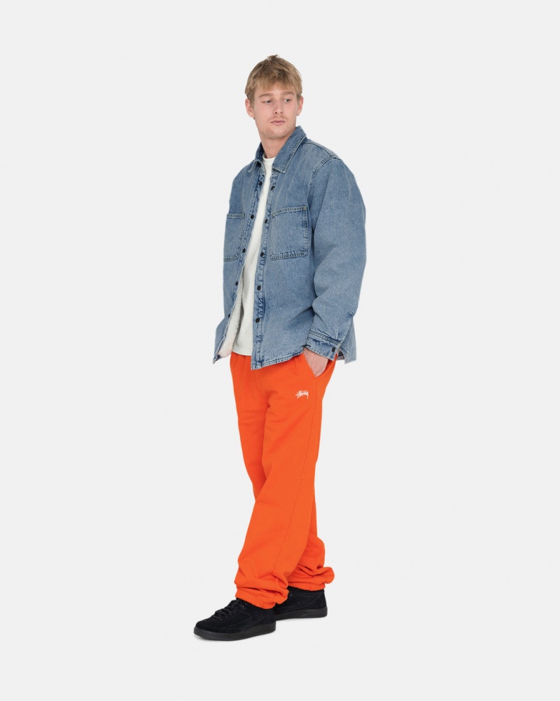 Stussy Overdyed Stock Logo Sweatpants Orange | Israel-47062