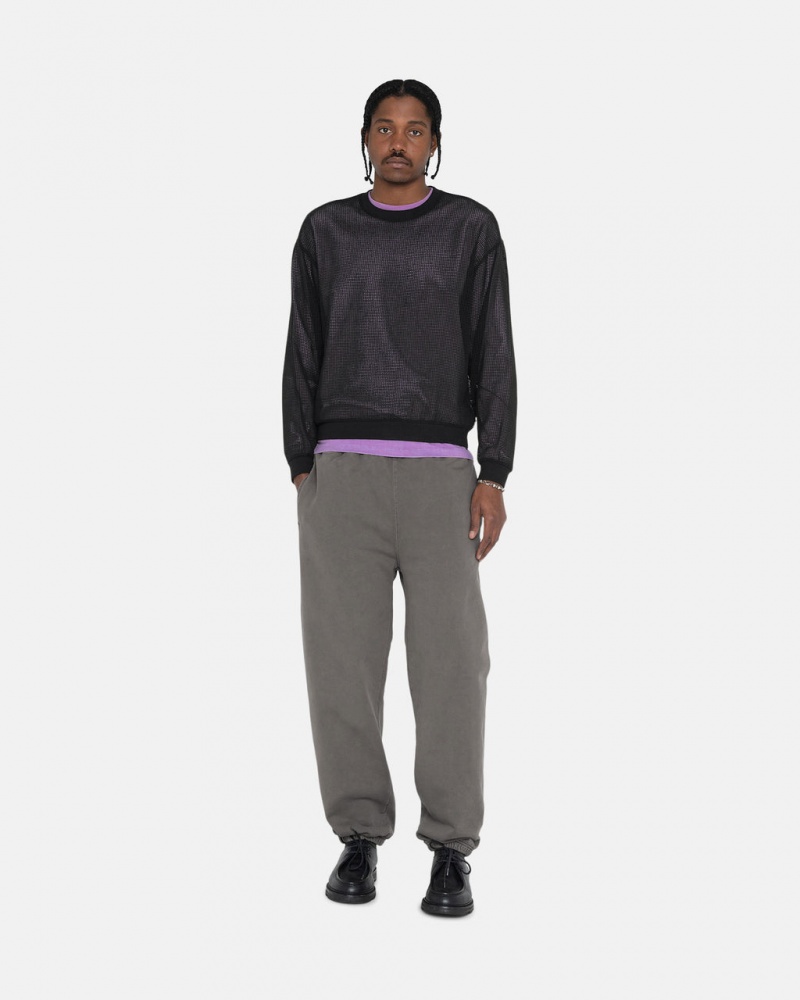 Stussy Pigment Dyed Fleece Pants Charcoal | Israel-98705