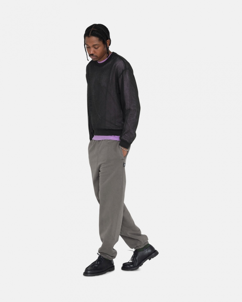 Stussy Pigment Dyed Fleece Pants Charcoal | Israel-98705