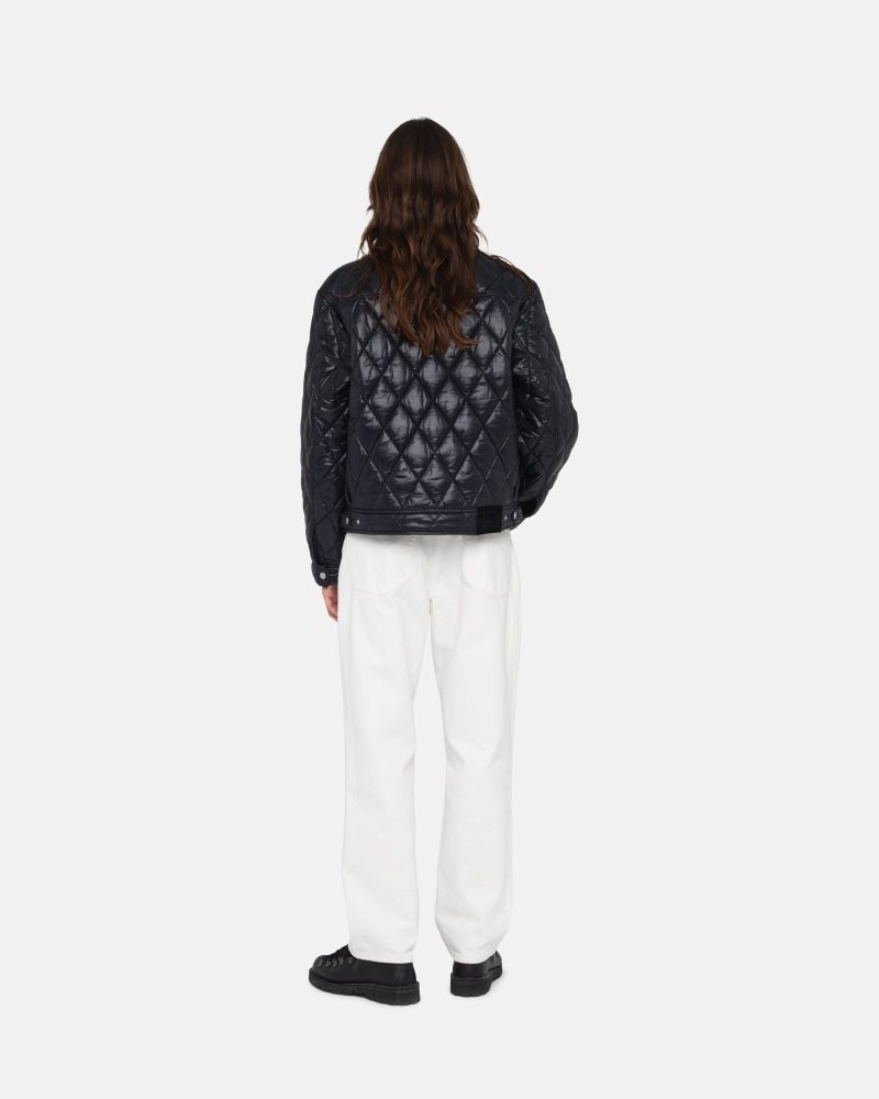 Stussy Quilted Nylon Ranch Jackets Black | Israel-54309