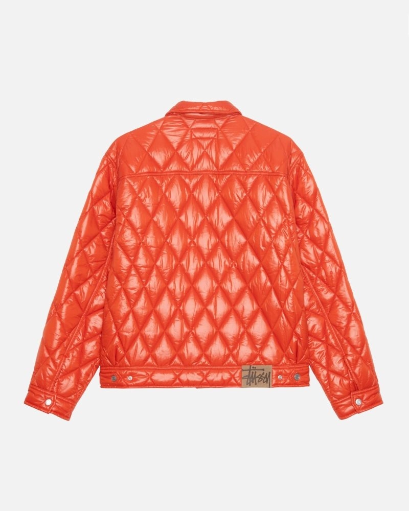 Stussy Quilted Nylon Ranch Jackets Persimmon | Israel-89304