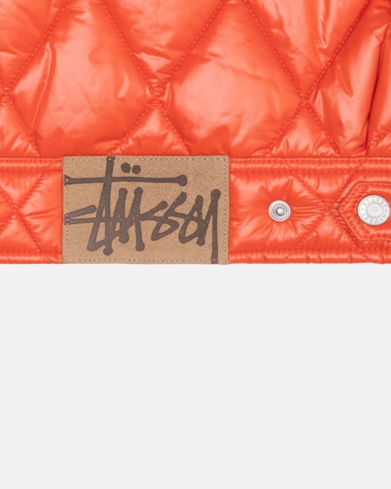 Stussy Quilted Nylon Ranch Jackets Persimmon | Israel-89304