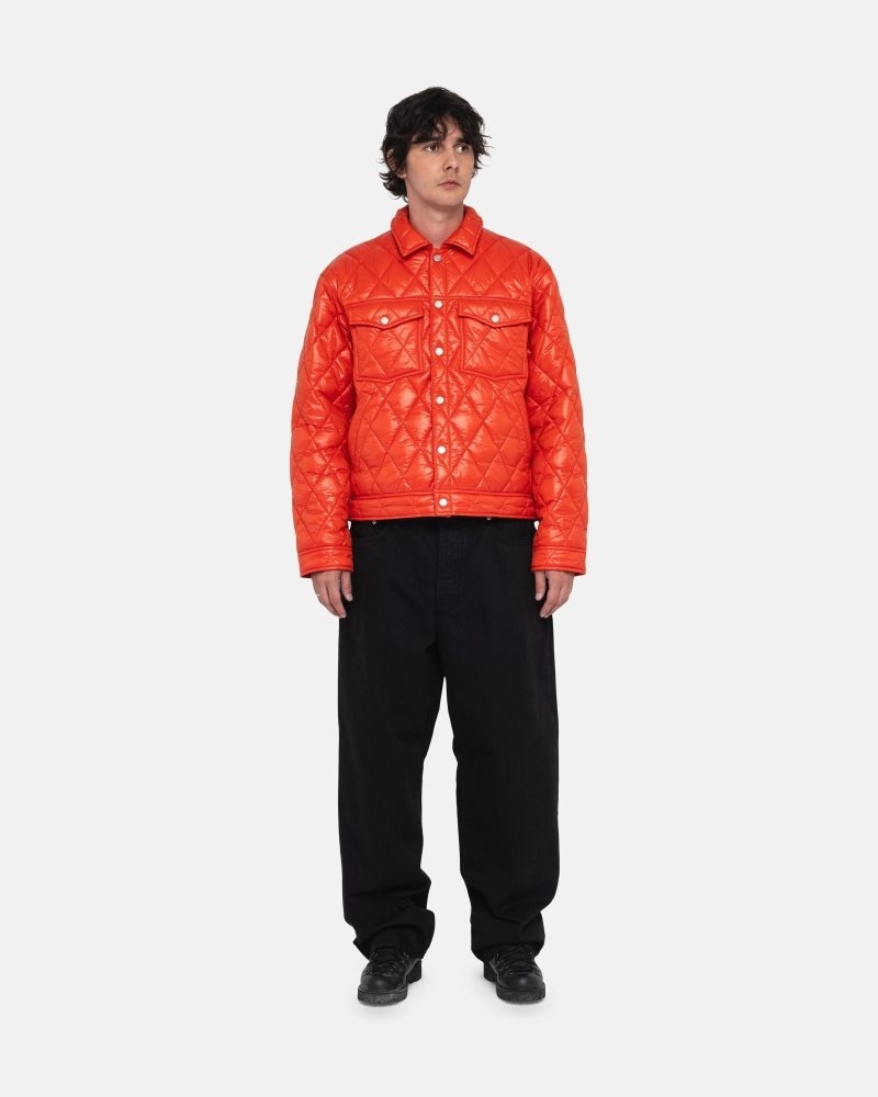 Stussy Quilted Nylon Ranch Jackets Persimmon | Israel-89304