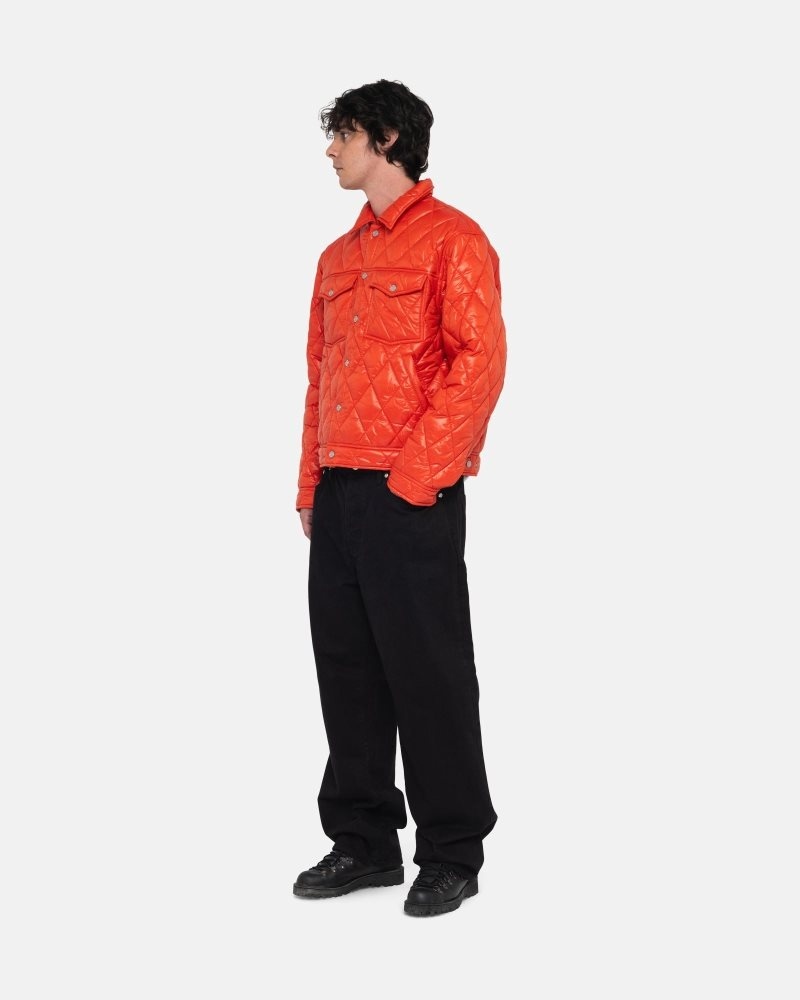 Stussy Quilted Nylon Ranch Jackets Persimmon | Israel-89304