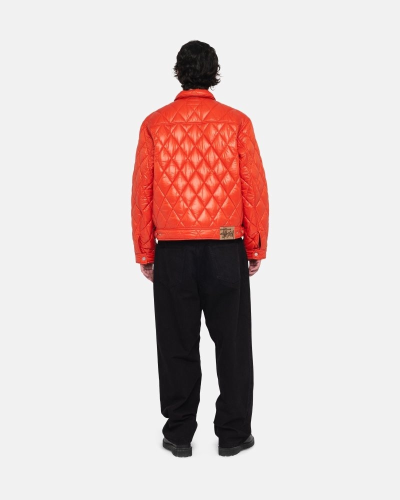 Stussy Quilted Nylon Ranch Jackets Persimmon | Israel-89304