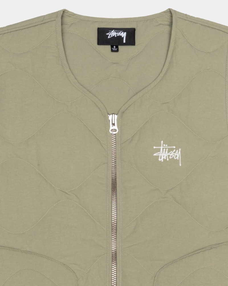 Stussy Recycled Nylon Liner Vest Coyote | Israel-31098