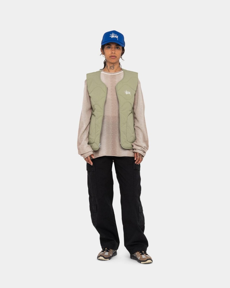 Stussy Recycled Nylon Liner Vest Coyote | Israel-31098