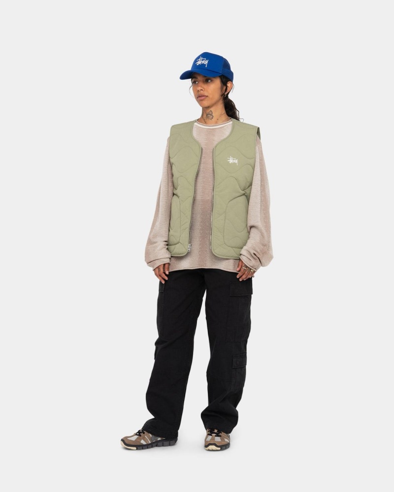 Stussy Recycled Nylon Liner Vest Coyote | Israel-31098