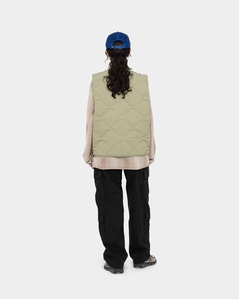 Stussy Recycled Nylon Liner Vest Coyote | Israel-31098