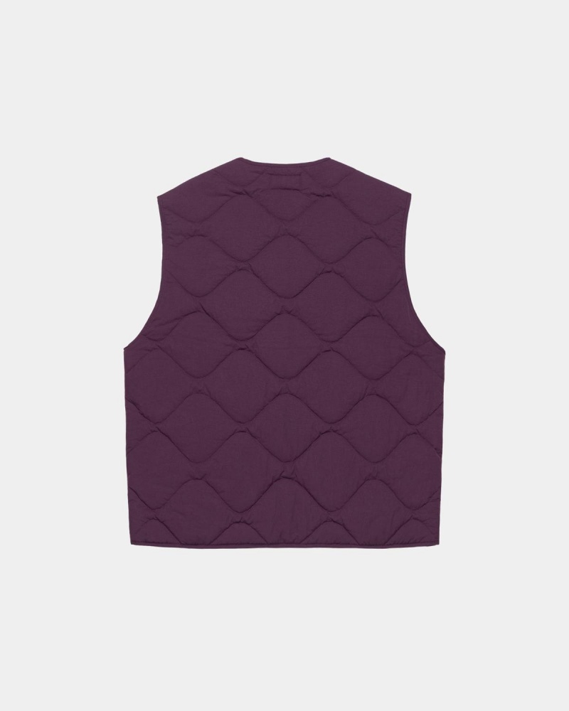 Stussy Recycled Nylon Liner Vest Purple | Israel-90821