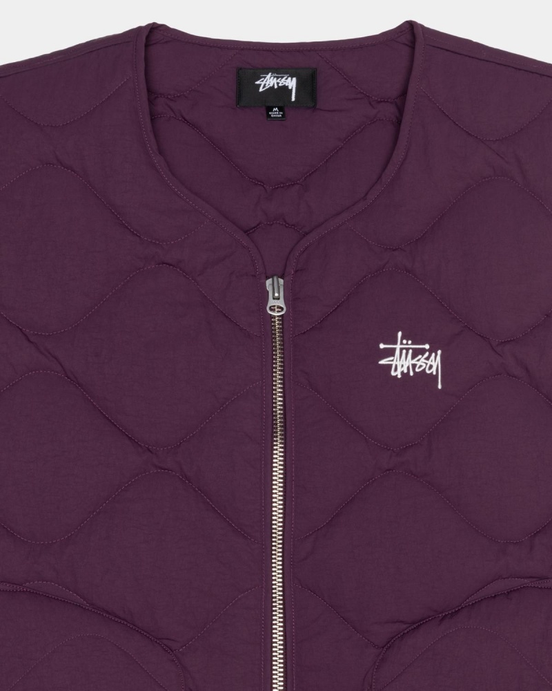 Stussy Recycled Nylon Liner Vest Purple | Israel-90821