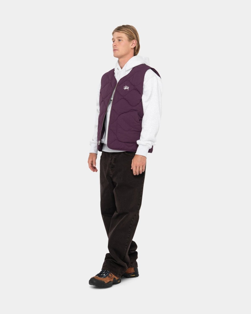 Stussy Recycled Nylon Liner Vest Purple | Israel-90821