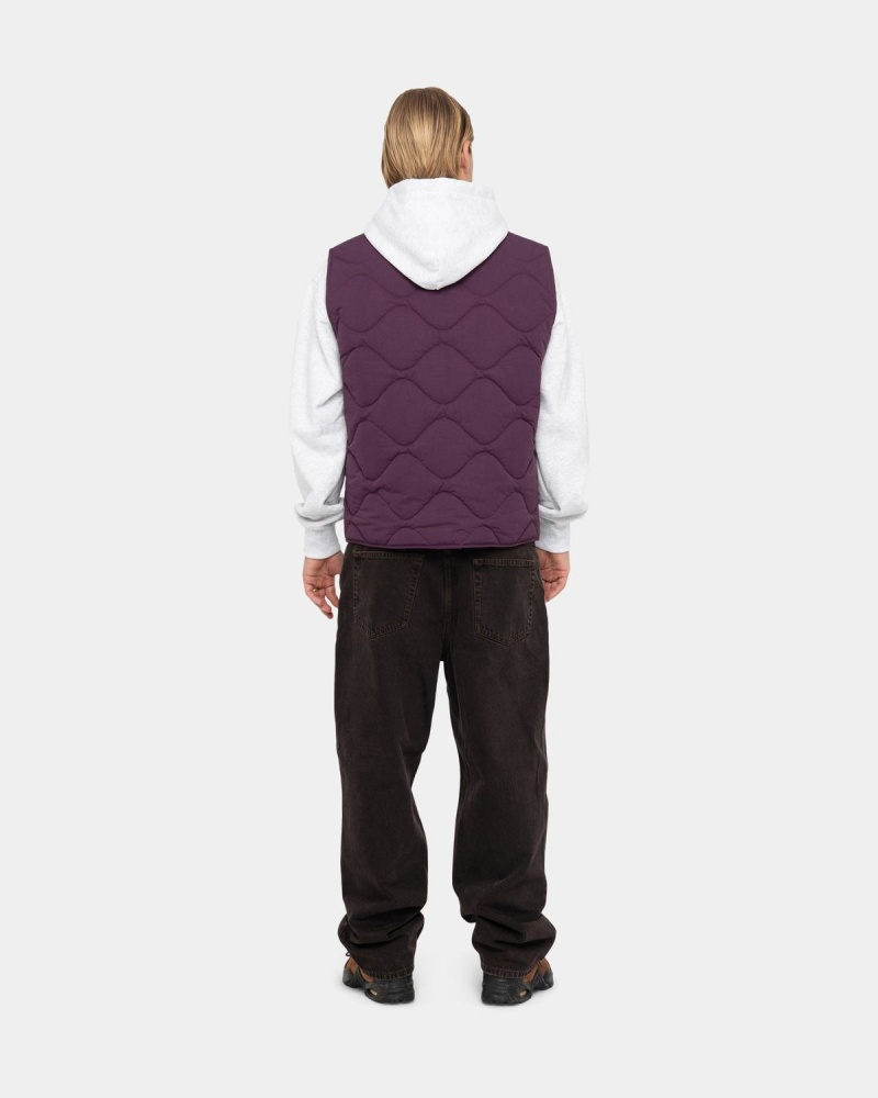 Stussy Recycled Nylon Liner Vest Purple | Israel-90821