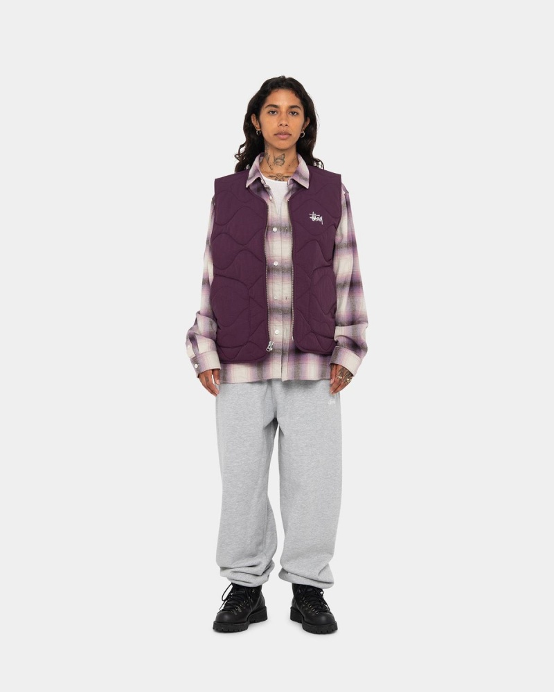 Stussy Recycled Nylon Liner Vest Purple | Israel-90821