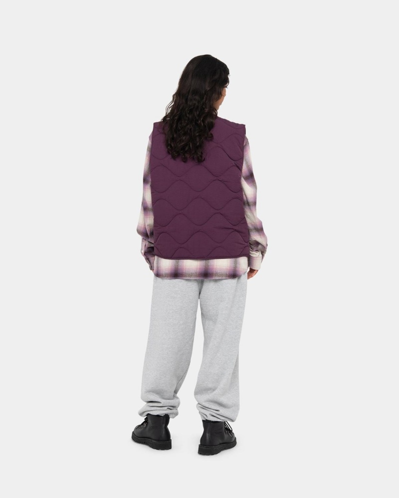 Stussy Recycled Nylon Liner Vest Purple | Israel-90821