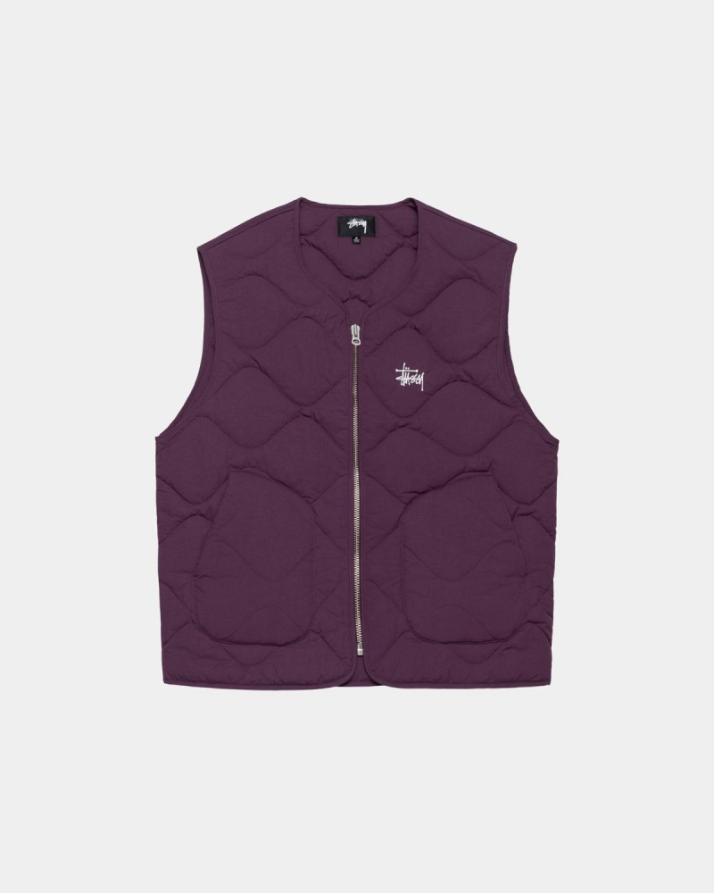 Stussy Recycled Nylon Liner Vest Purple | Israel-90821