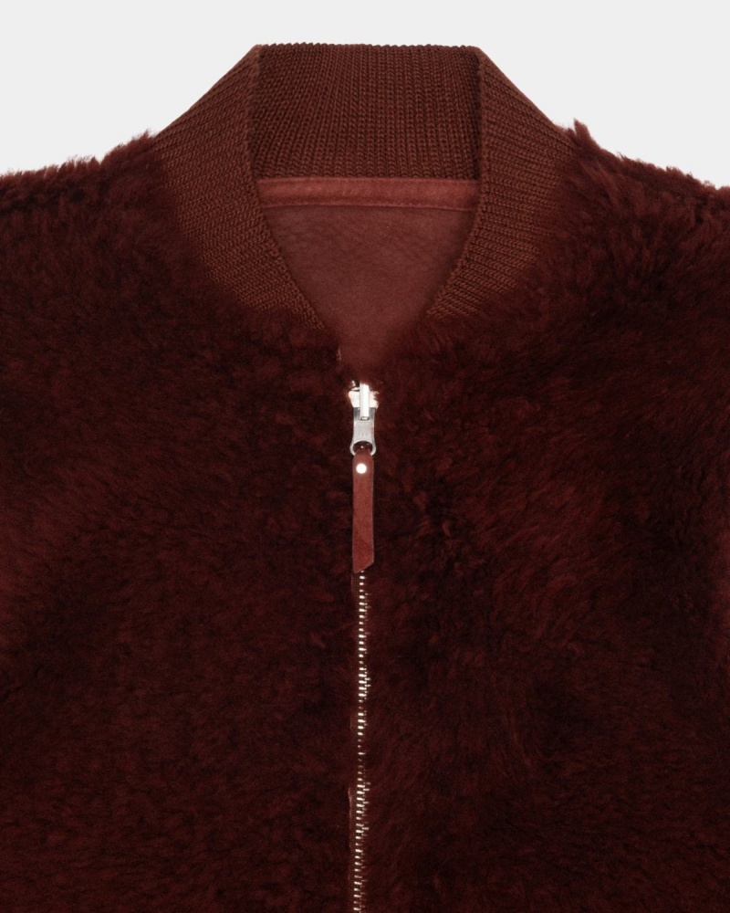 Stussy Reversible Shearling Workgear Vest Burgundy | Israel-89160