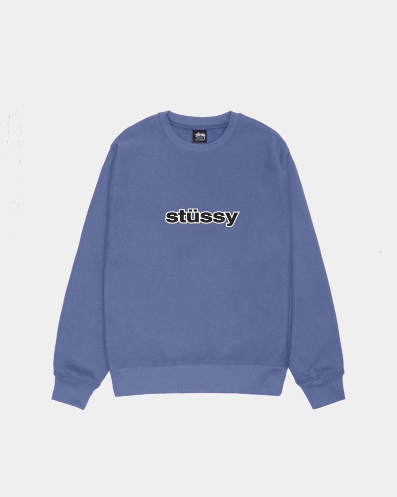 Stussy SS-LINK Crew Sweatshirt Blue | Israel-67384