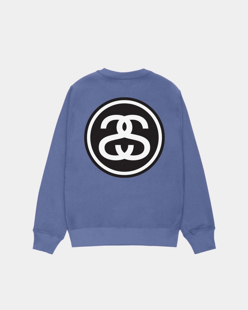 Stussy SS-LINK Crew Sweatshirt Blue | Israel-67384