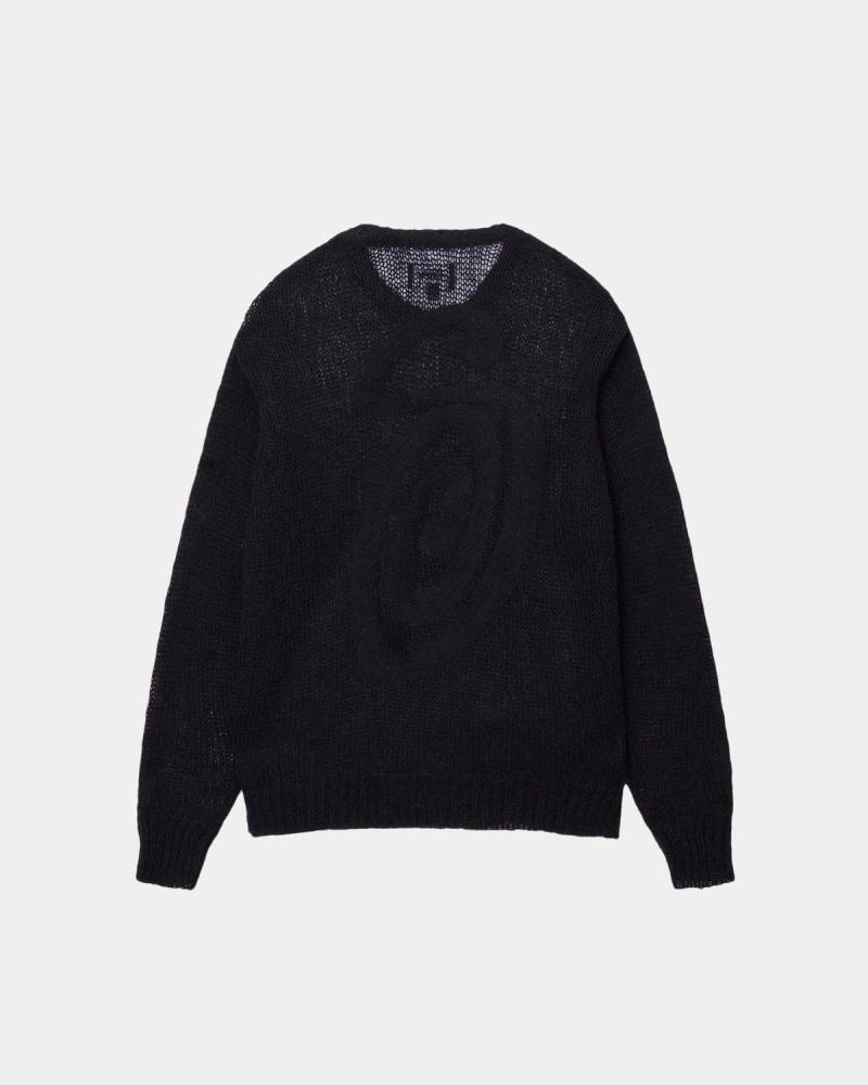 Stussy S Loose Knit Sweater Black | Israel-35706