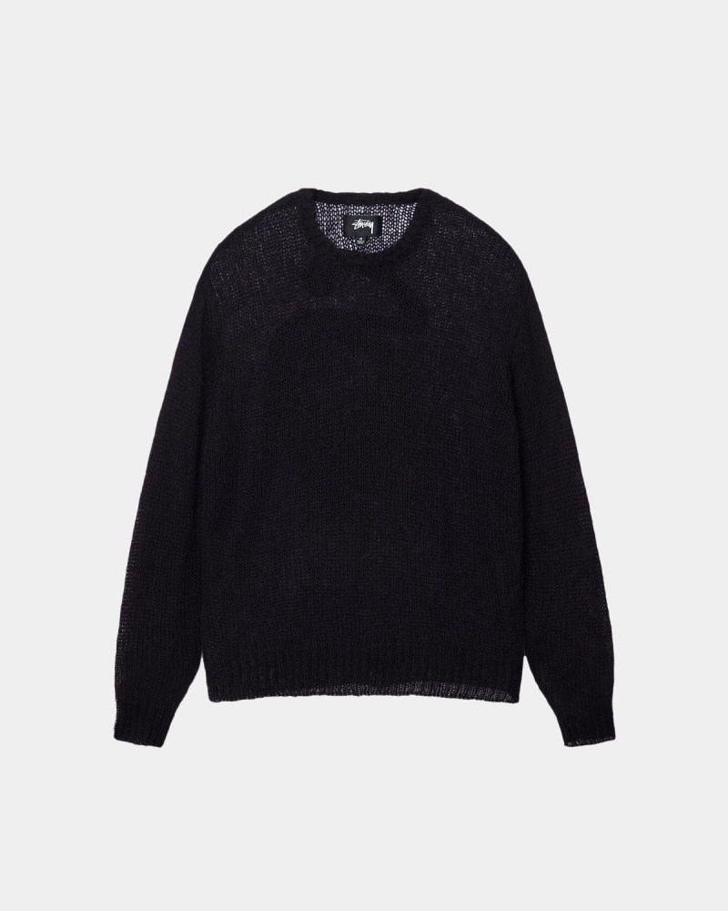 Stussy S Loose Knit Sweater Black | Israel-35706