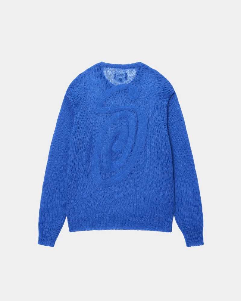 Stussy S Loose Knit Sweater Blue | Israel-45906