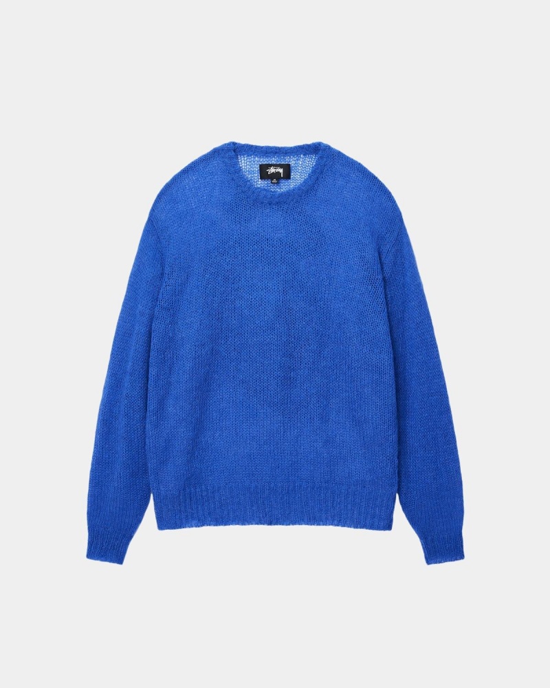 Stussy S Loose Knit Sweater Blue | Israel-45906