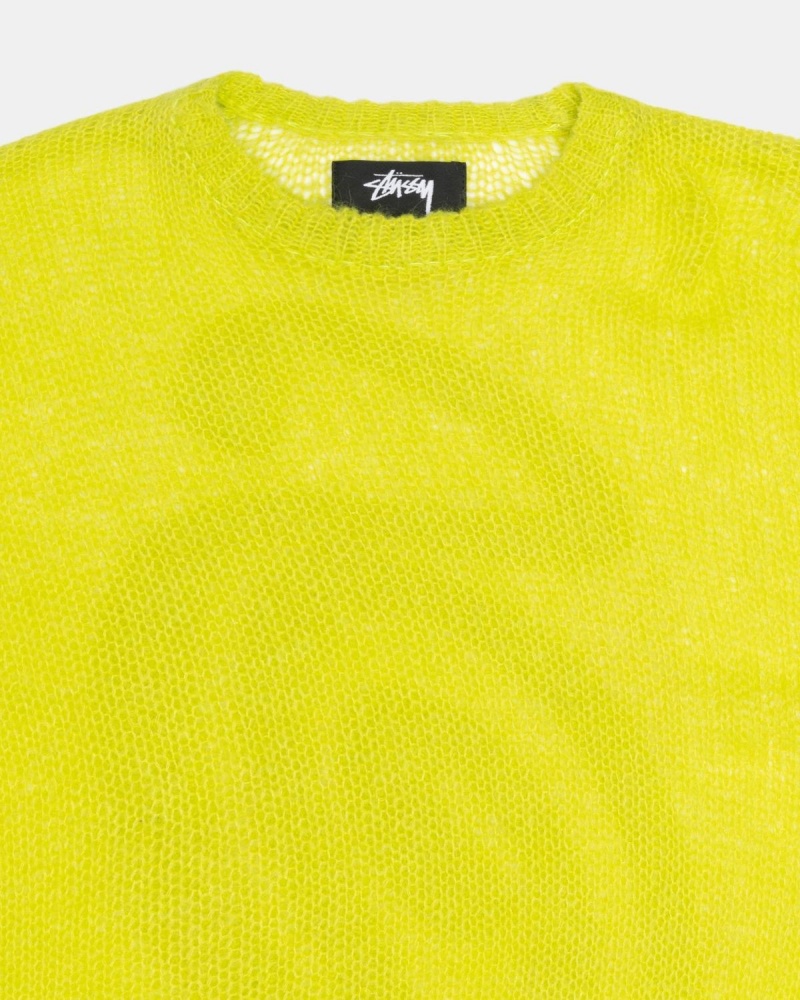 Stussy S Loose Knit Sweater Light Green | Israel-86052