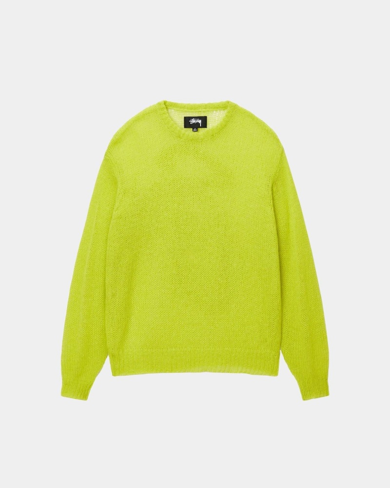 Stussy S Loose Knit Sweater Light Green | Israel-86052