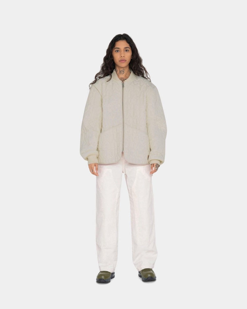 Stussy S Quilted Liner Jackets Beige | Israel-30415