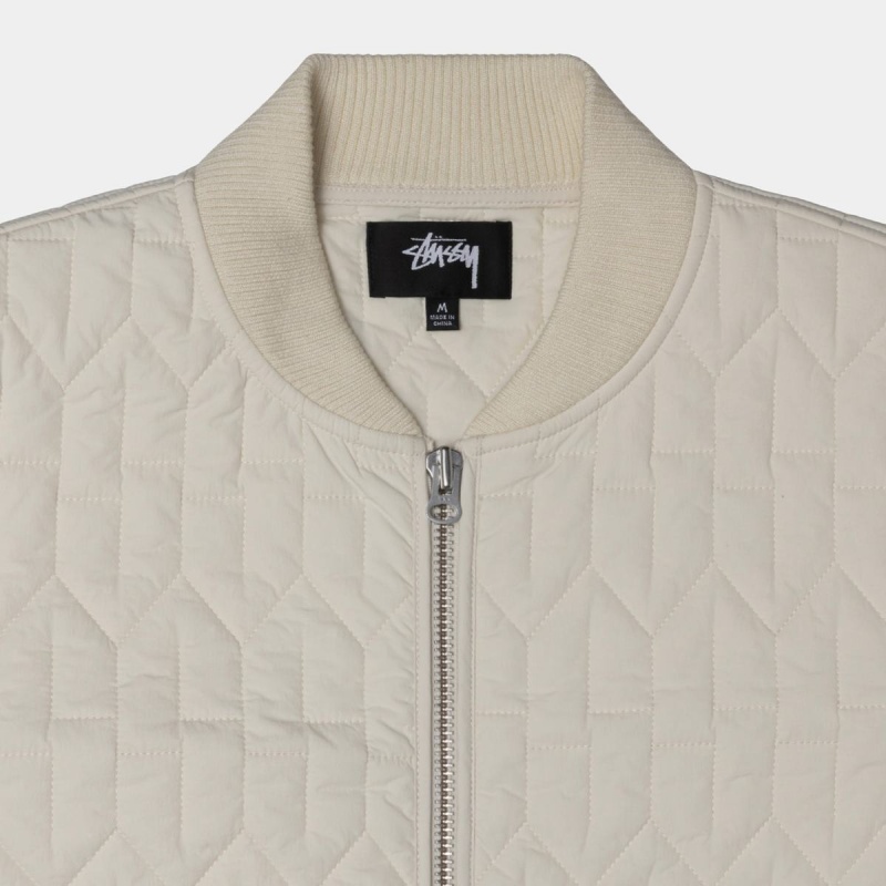 Stussy S Quilted Liner Jackets Beige | Israel-30415