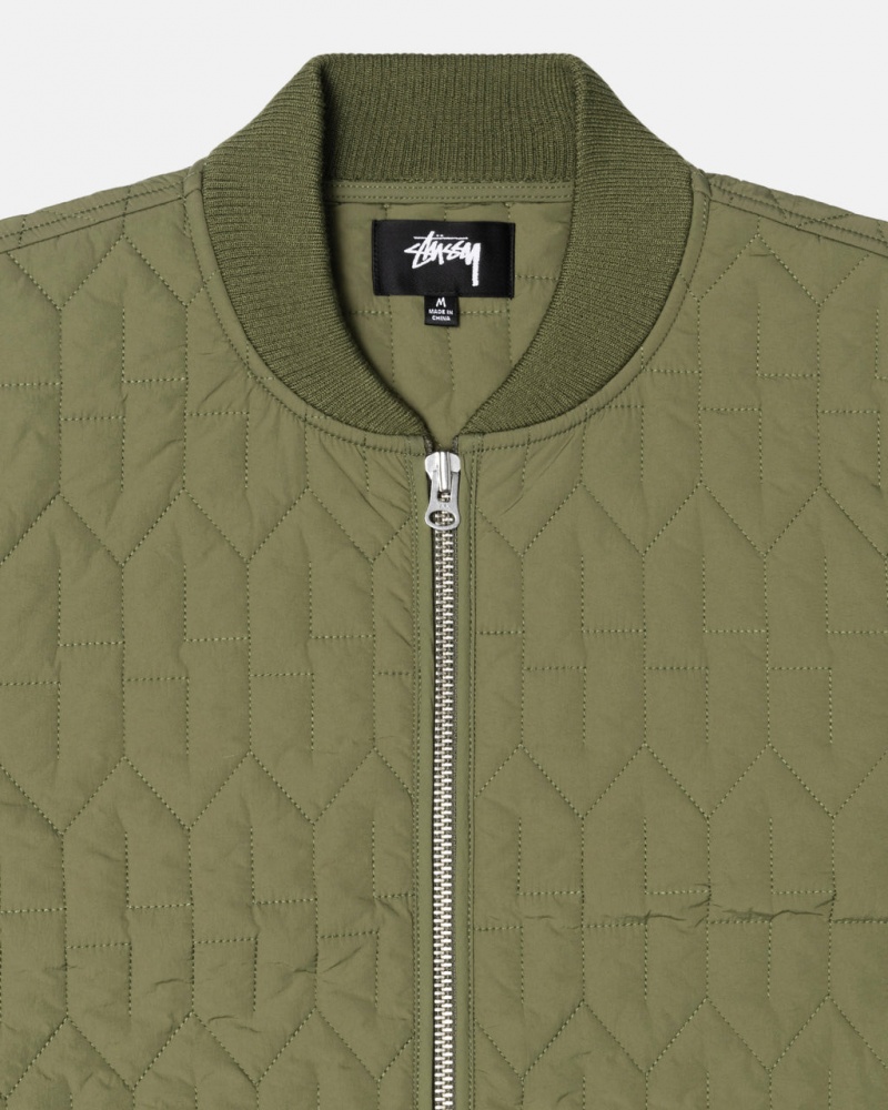 Stussy S Quilted Liner Jackets Olive | Israel-24518