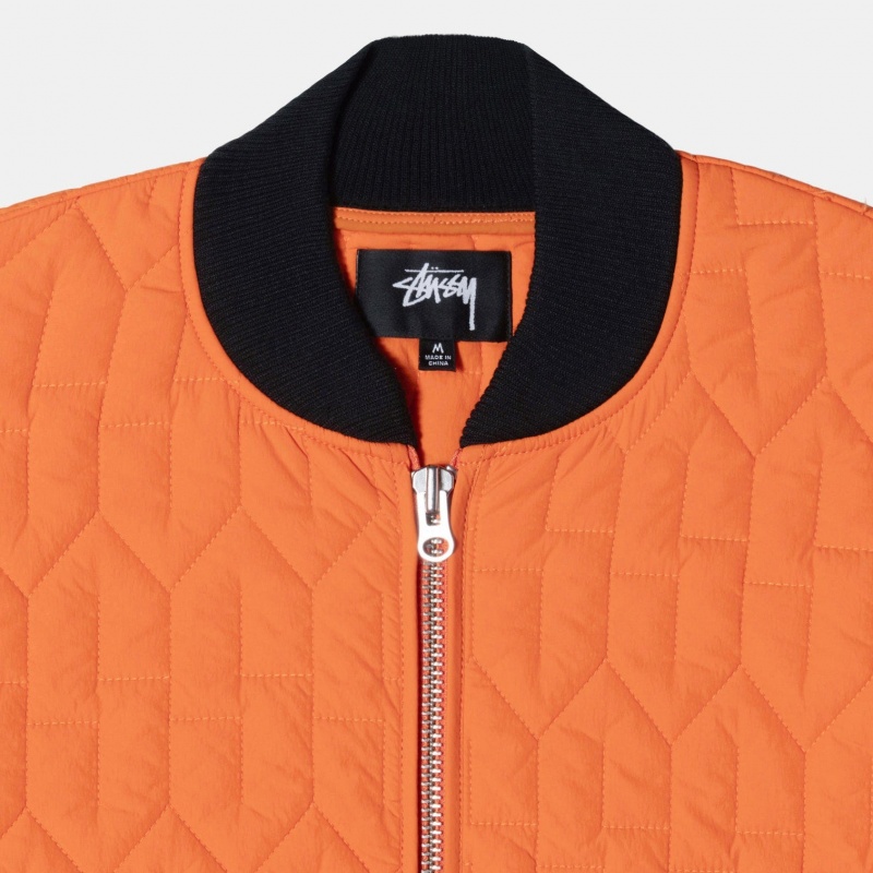 Stussy S Quilted Liner Jackets Orange | Israel-23591