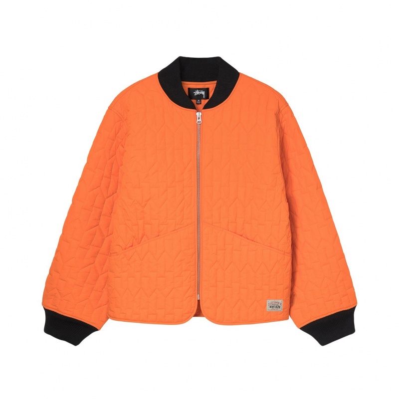 Stussy S Quilted Liner Jackets Orange | Israel-23591