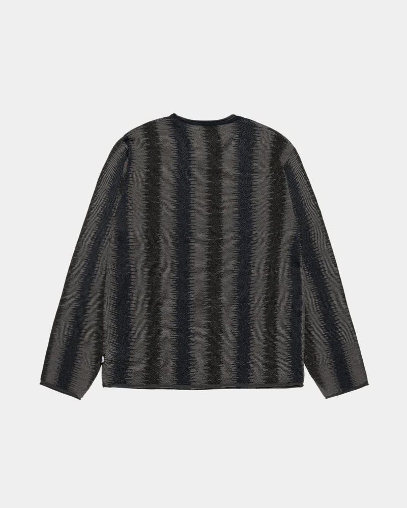 Stussy Shadow Stripe Sweater Olive | Israel-75682