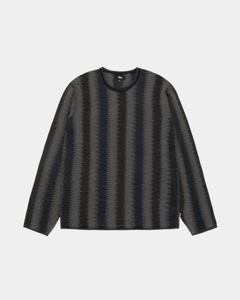 Stussy Shadow Stripe Sweater Olive | Israel-75682