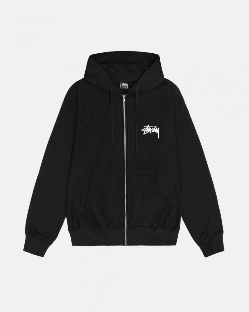 Stussy Shattered Zip Hoodie Black | Israel-37548