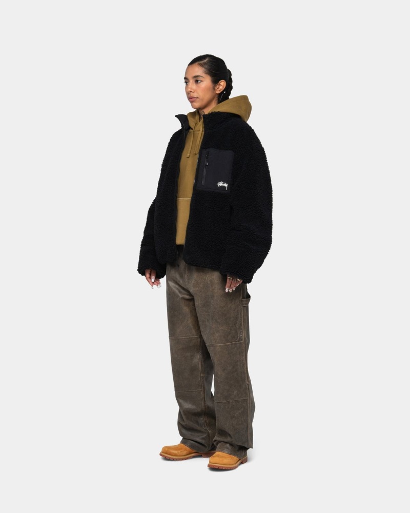 Stussy Sherpa Reversible Jackets Black | Israel-40239