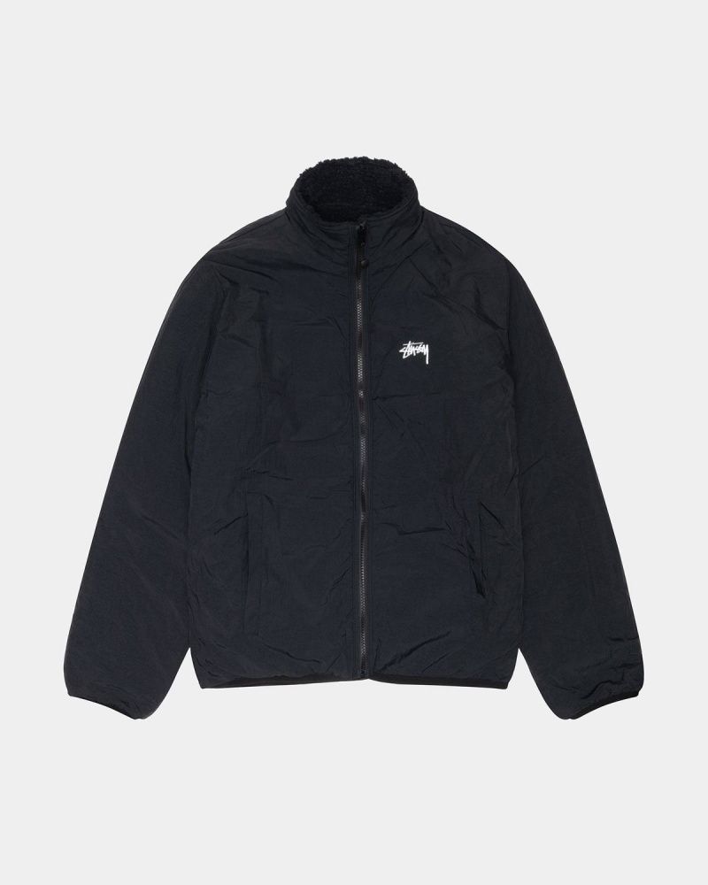 Stussy Sherpa Reversible Jackets Black | Israel-40239