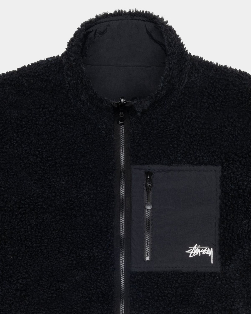 Stussy Sherpa Reversible Jackets Black | Israel-40239