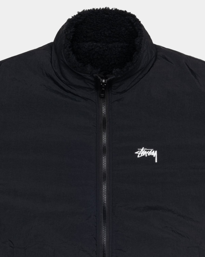 Stussy Sherpa Reversible Jackets Black | Israel-40239