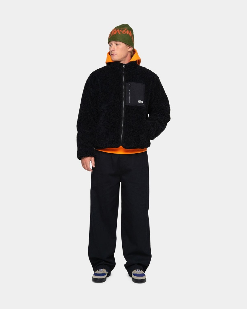 Stussy Sherpa Reversible Jackets Black | Israel-40239