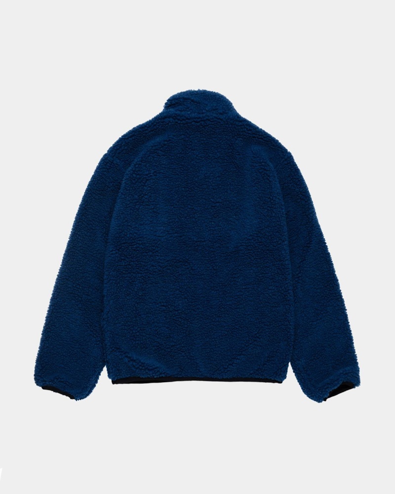 Stussy Sherpa Reversible Jackets Blue | Israel-38746